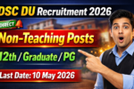DSC DU Non Teaching Recruitment 2026