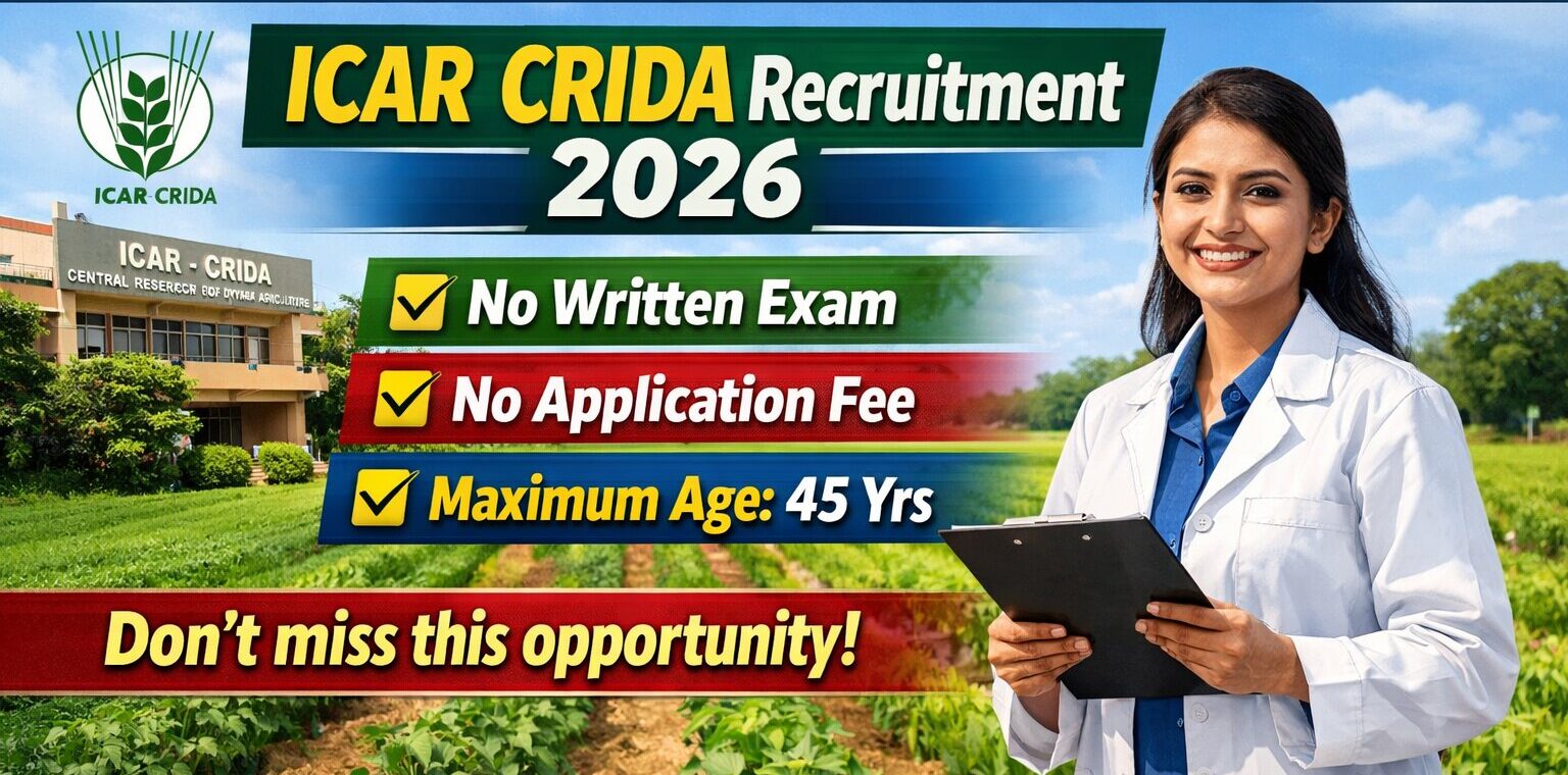 ICAR CRIDA Recruitment 2026