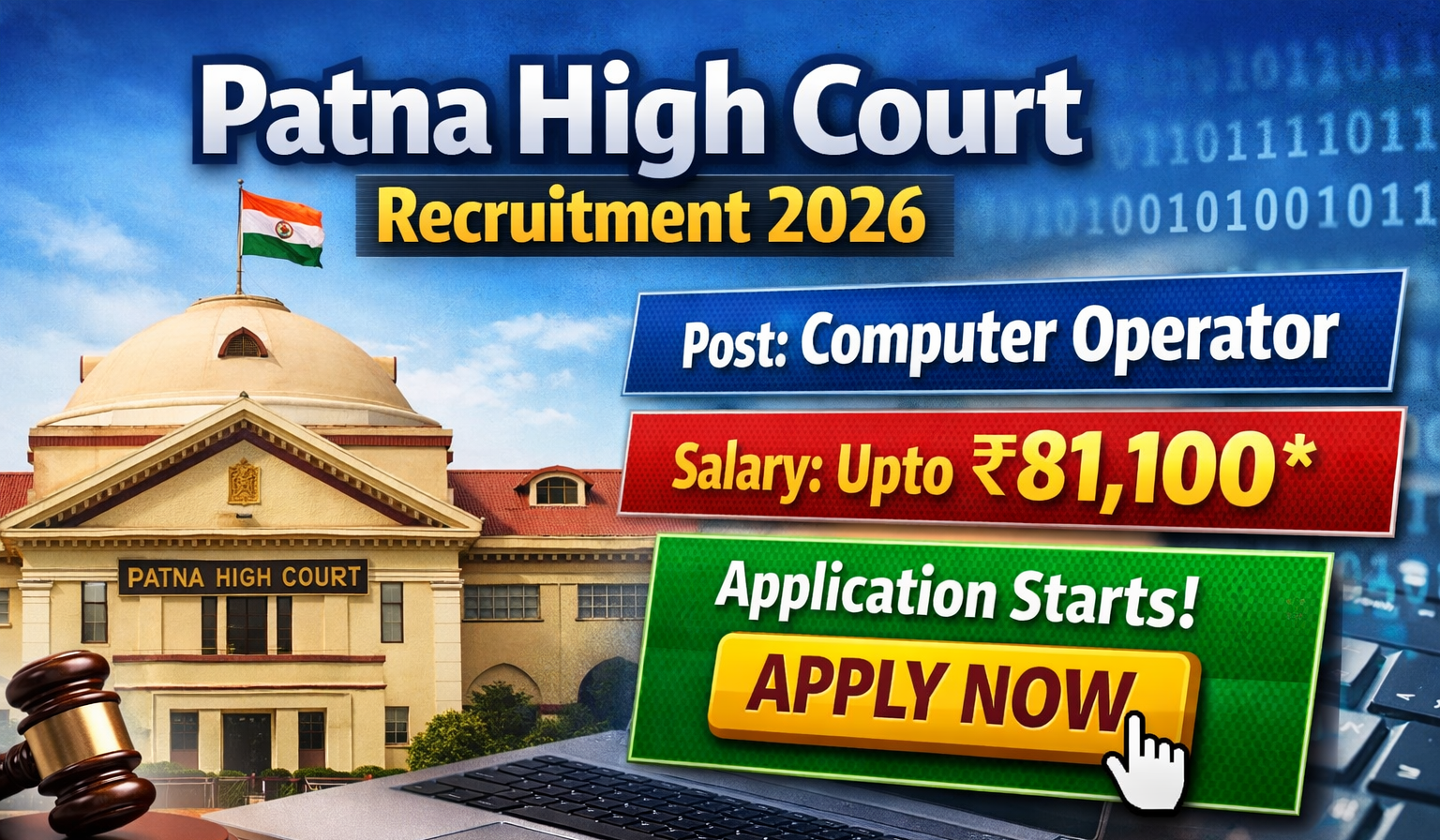 Patna High Court Computer Operator cum Typist Recruitment 2026