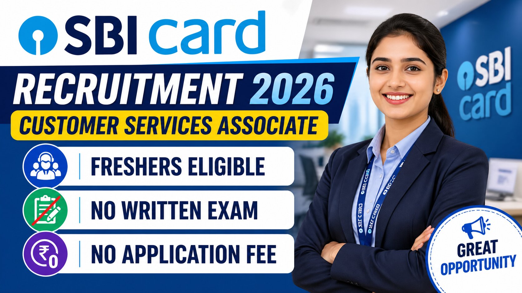 SBI Card Customer Services Associate Recruitment 2026