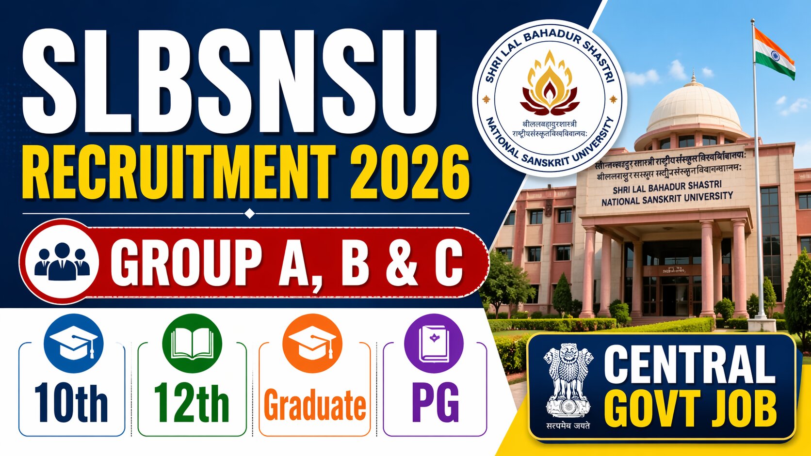 SLBSNSU Non-Teaching Recruitment 2026