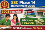 SSC Phase 14 Recruitment 2026