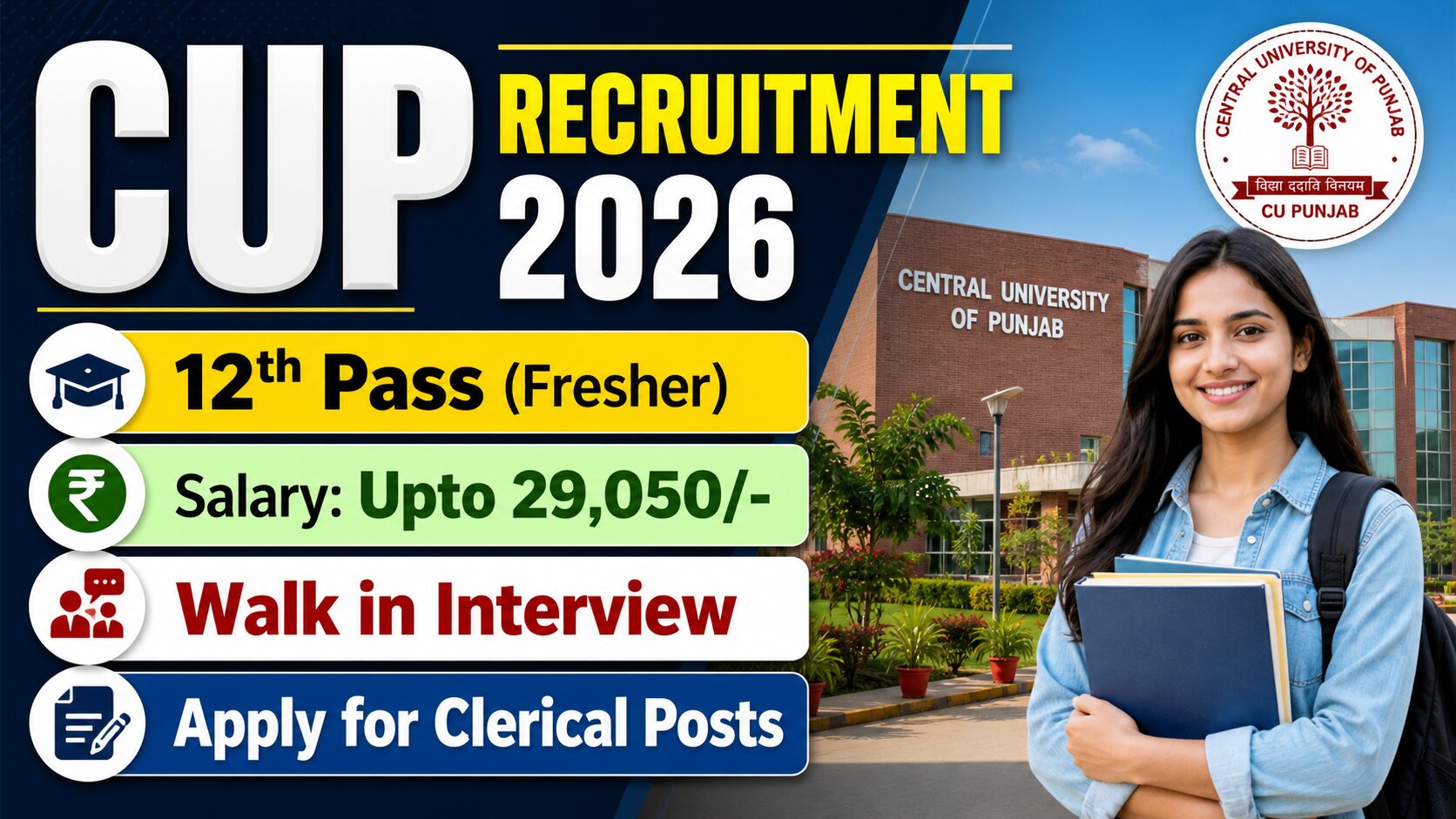CUP Clerk Recruitment 2026