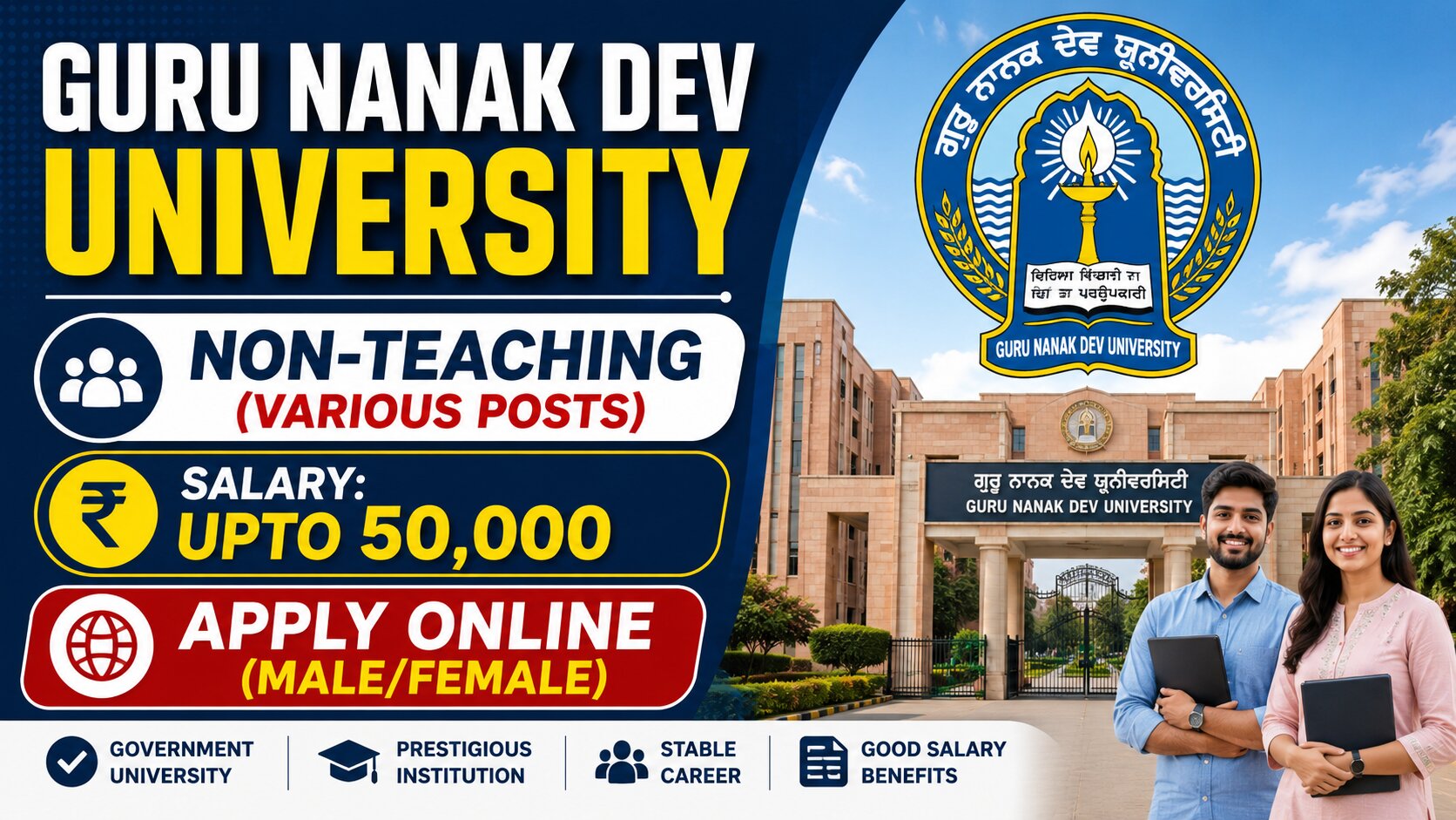 Guru Nanak Dev University Non-Teaching Recruitment 2026