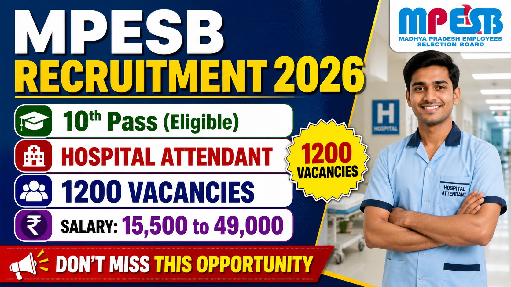 MPESB Hospital Assistant Recruitment 2026