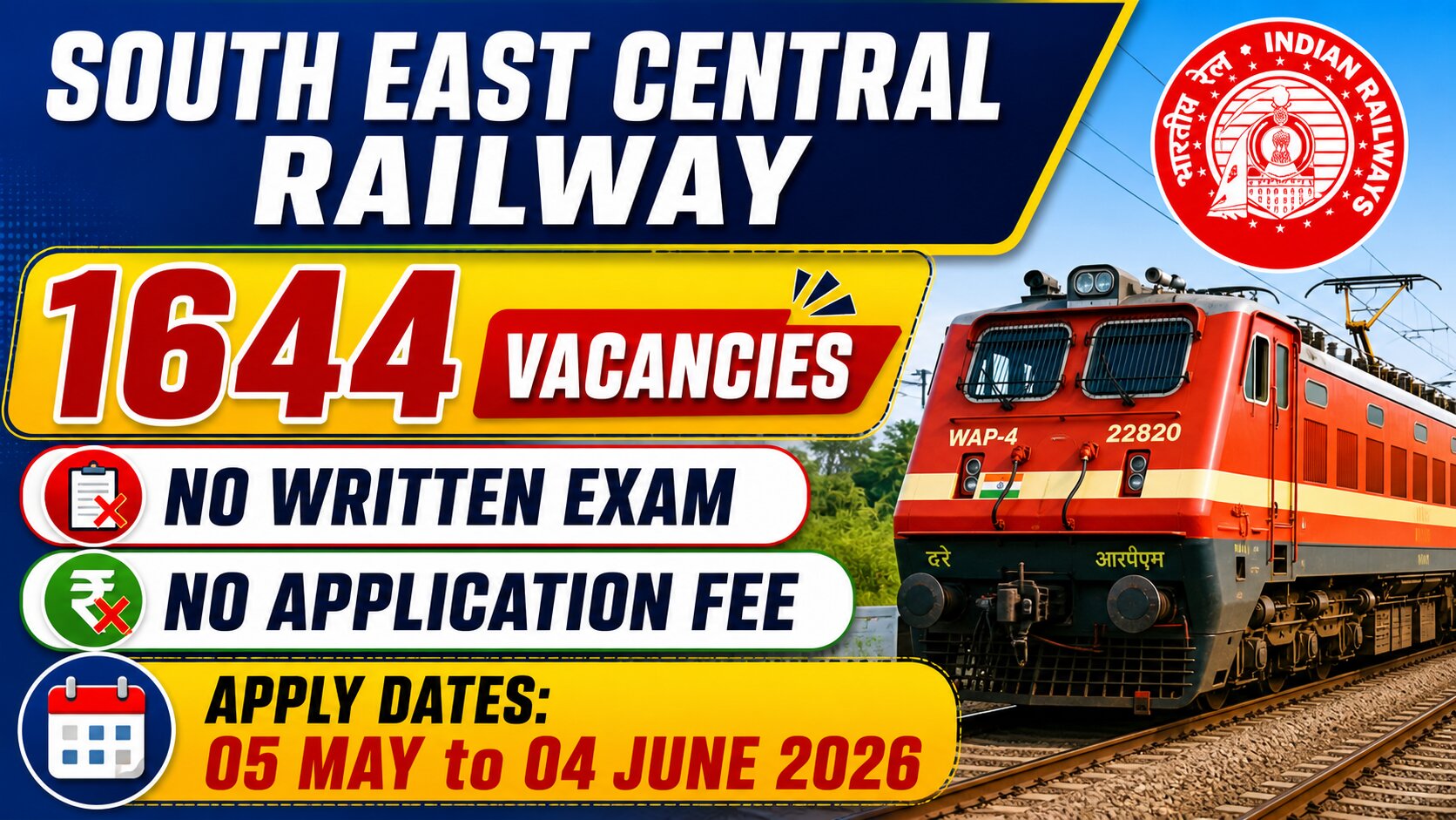 South East Central Railway Apprentice Recruitment 2026