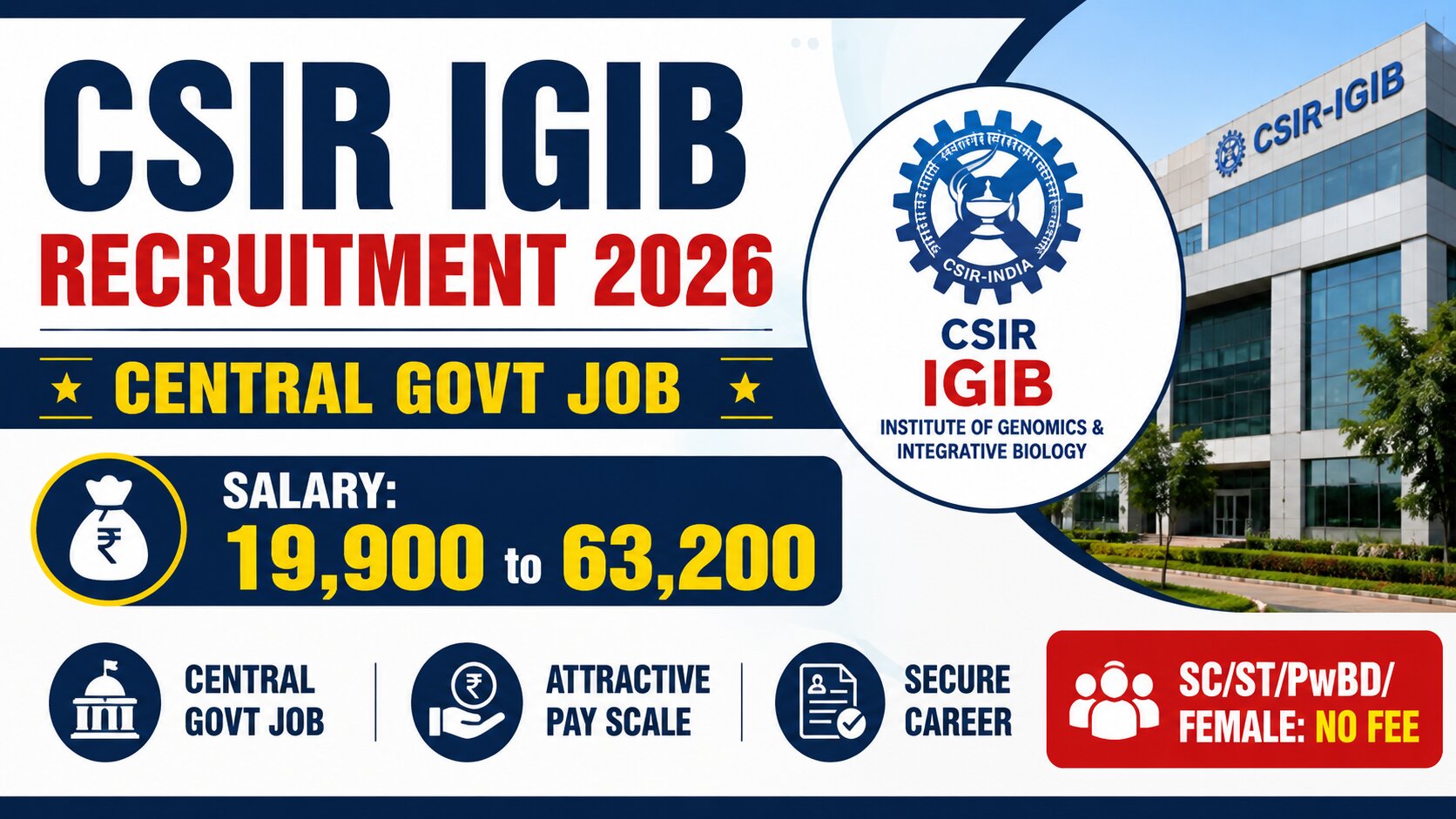 CSIR IGIB Technician Recruitment 2026