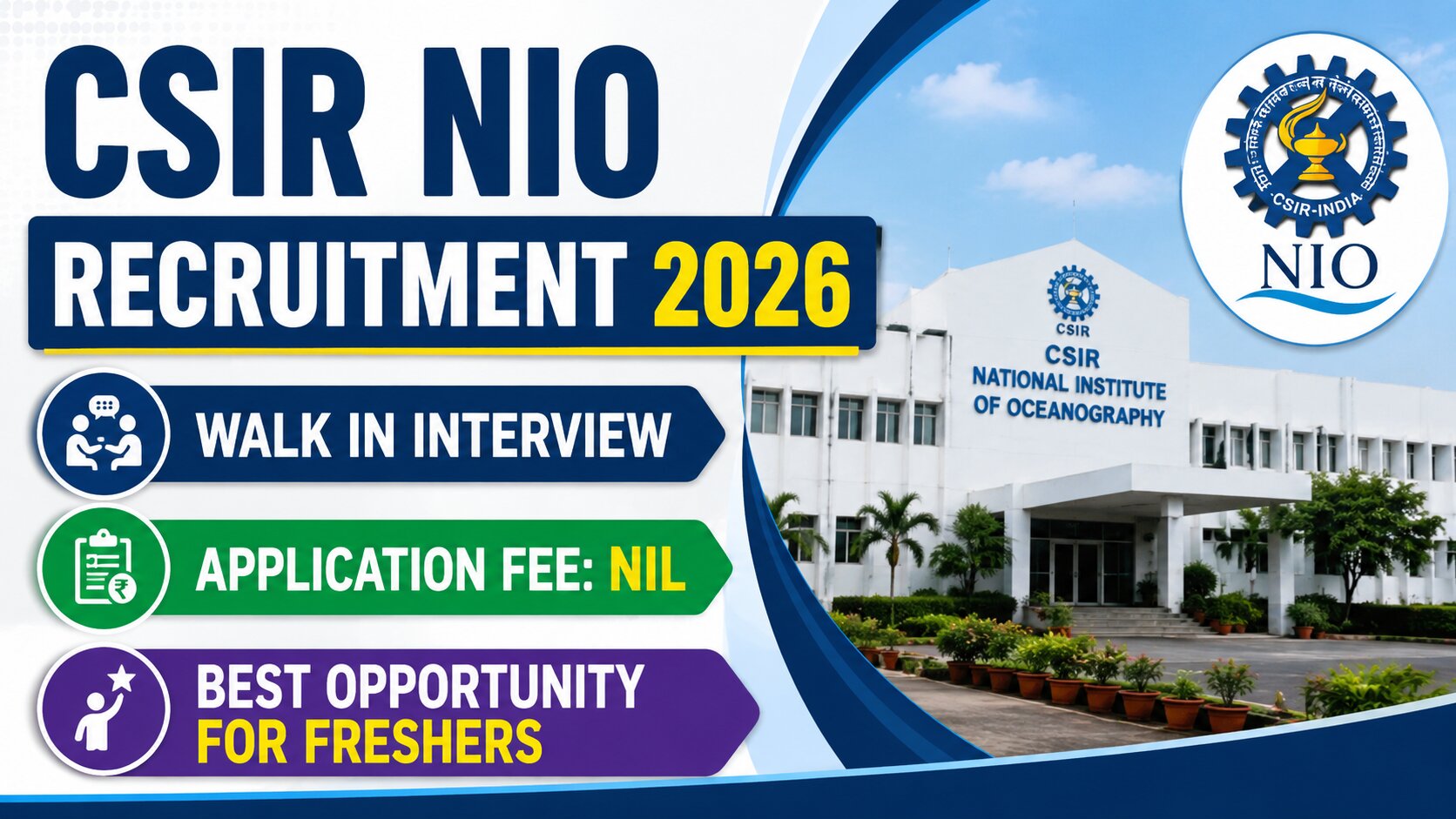 CSIR-NIO Apprentice Recruitment 2026
