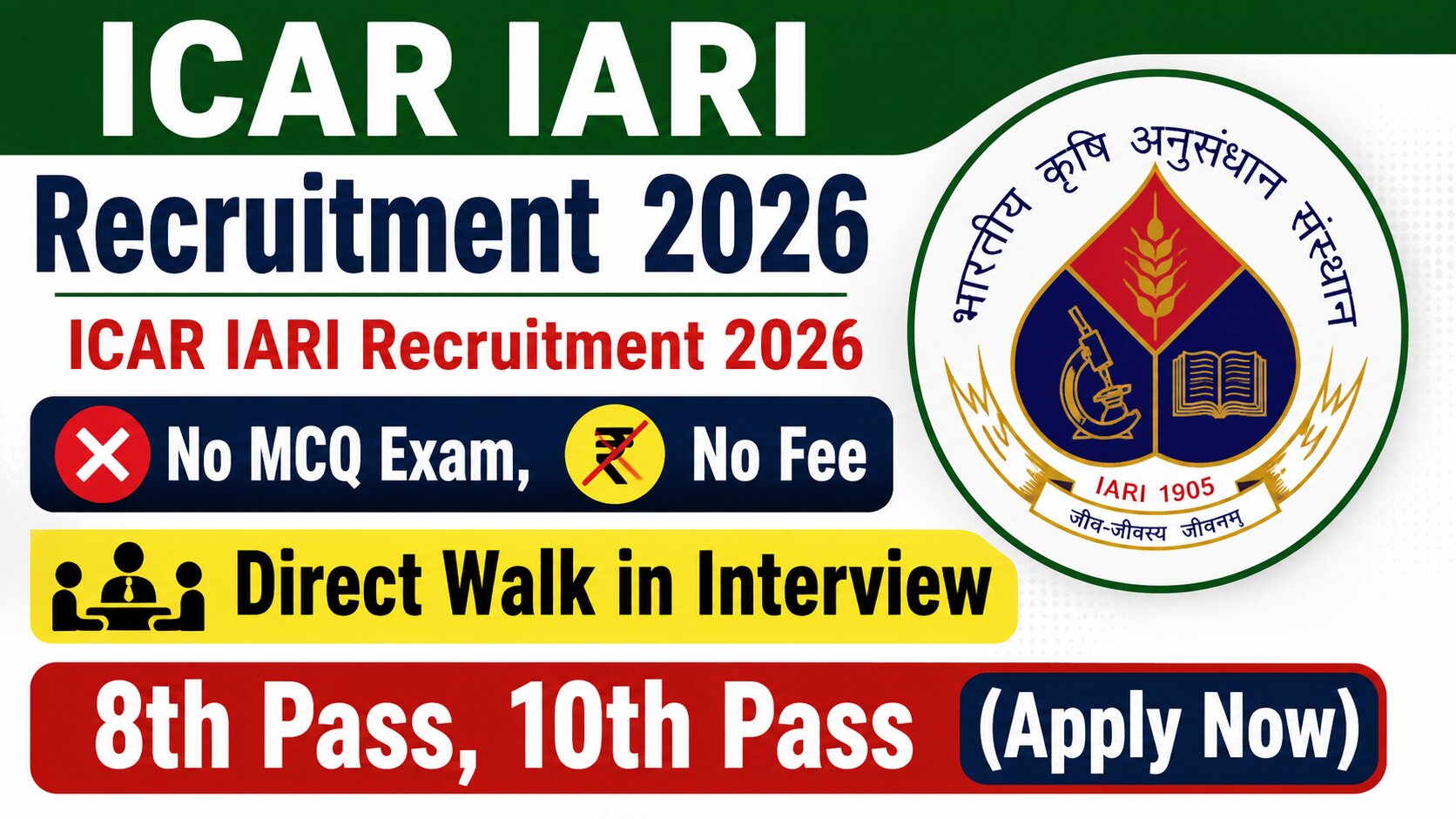 ICAR-IARI Field Worker Recruitment 2026