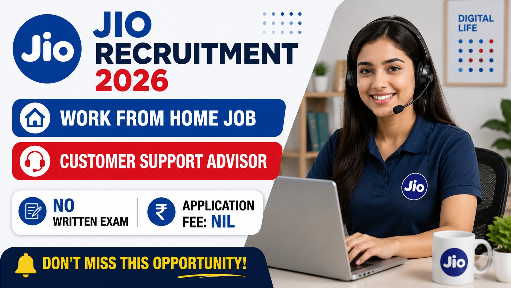 Jio Work From Home Recruitment 2026
