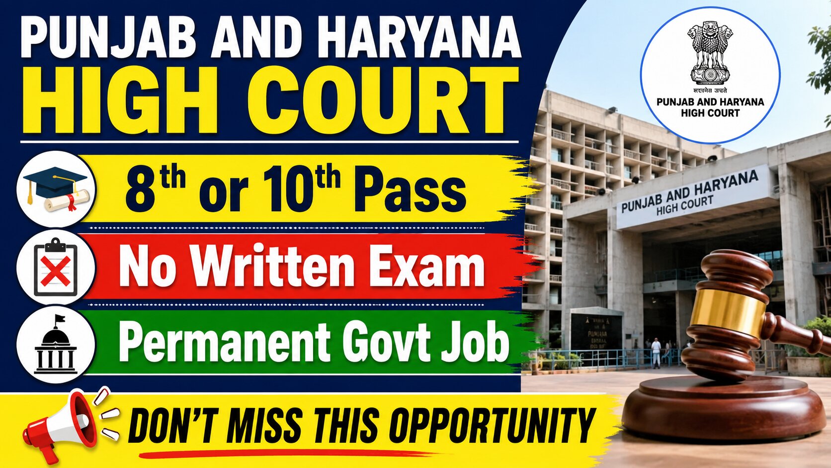 Punjab and Haryana High Court Recruitment 2026