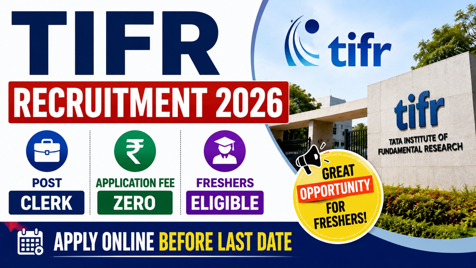 TIFR Clerk Trainee Recruitment 2026