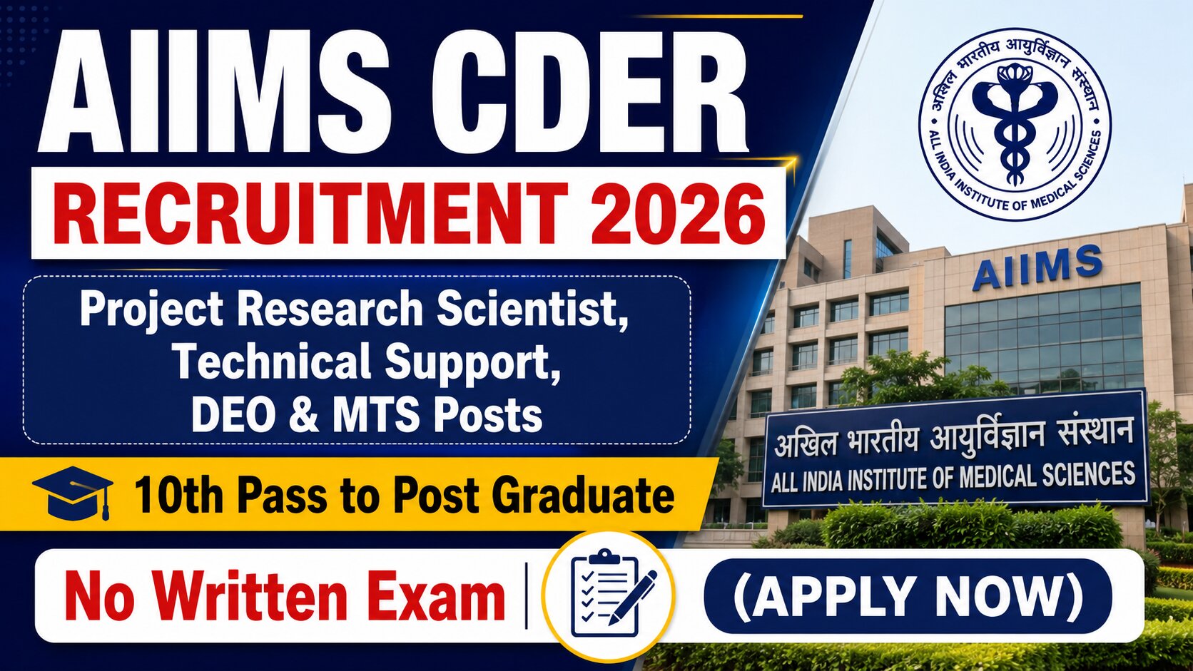 AIIMS CDER Recruitment 2026