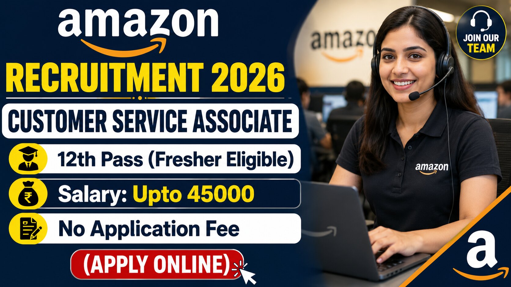 Amazon Customer Service Associate Recruitment 2026