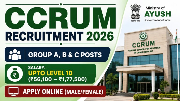 CCRUM Recruitment 2026: Apply Online for 179 Group A, B & C Posts