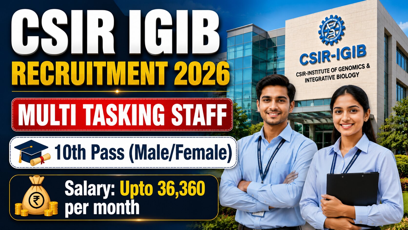 CSIR IGIB MTS Recruitment 2026