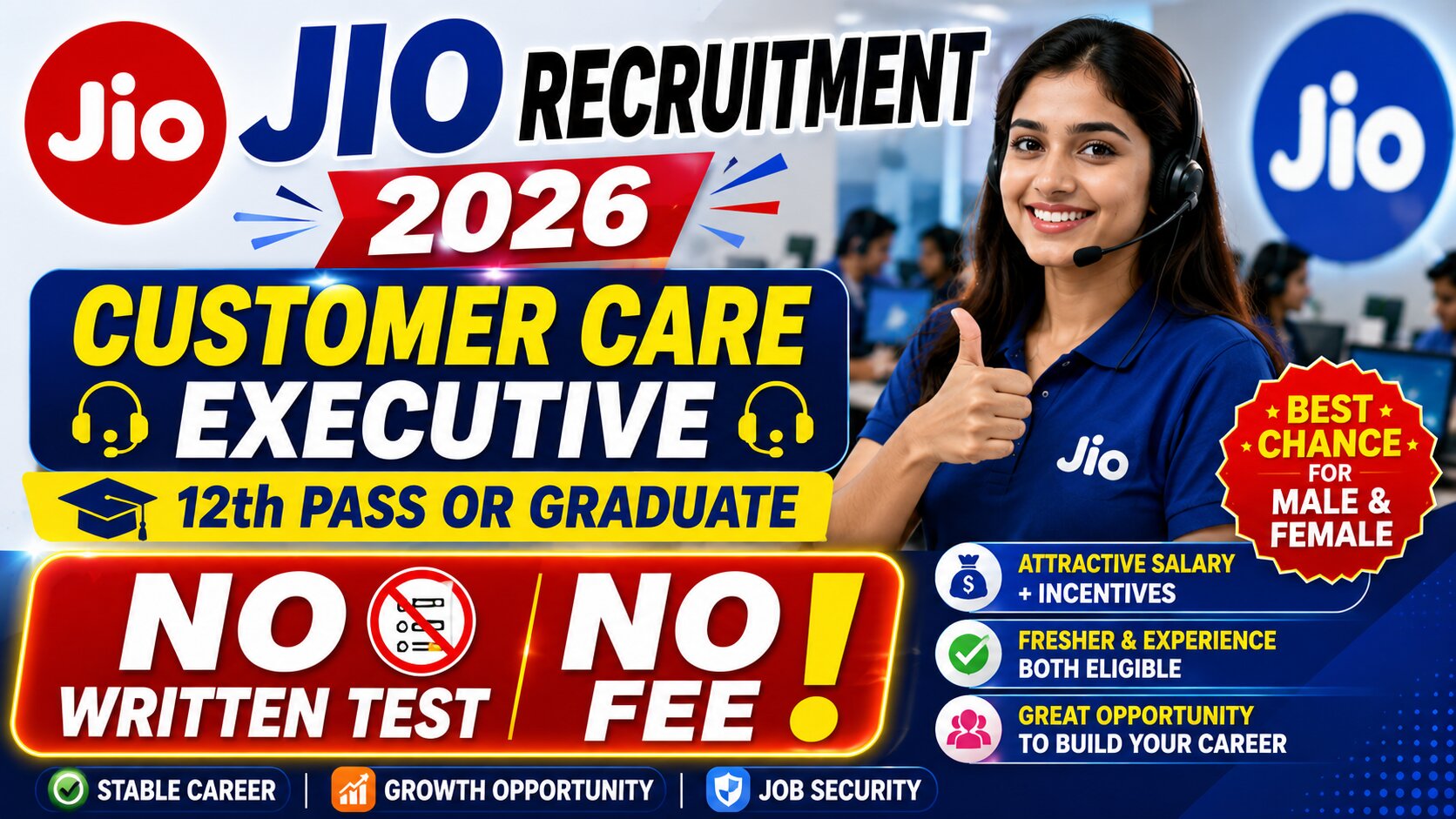 Jio Customer Care Executive Recruitment 2026