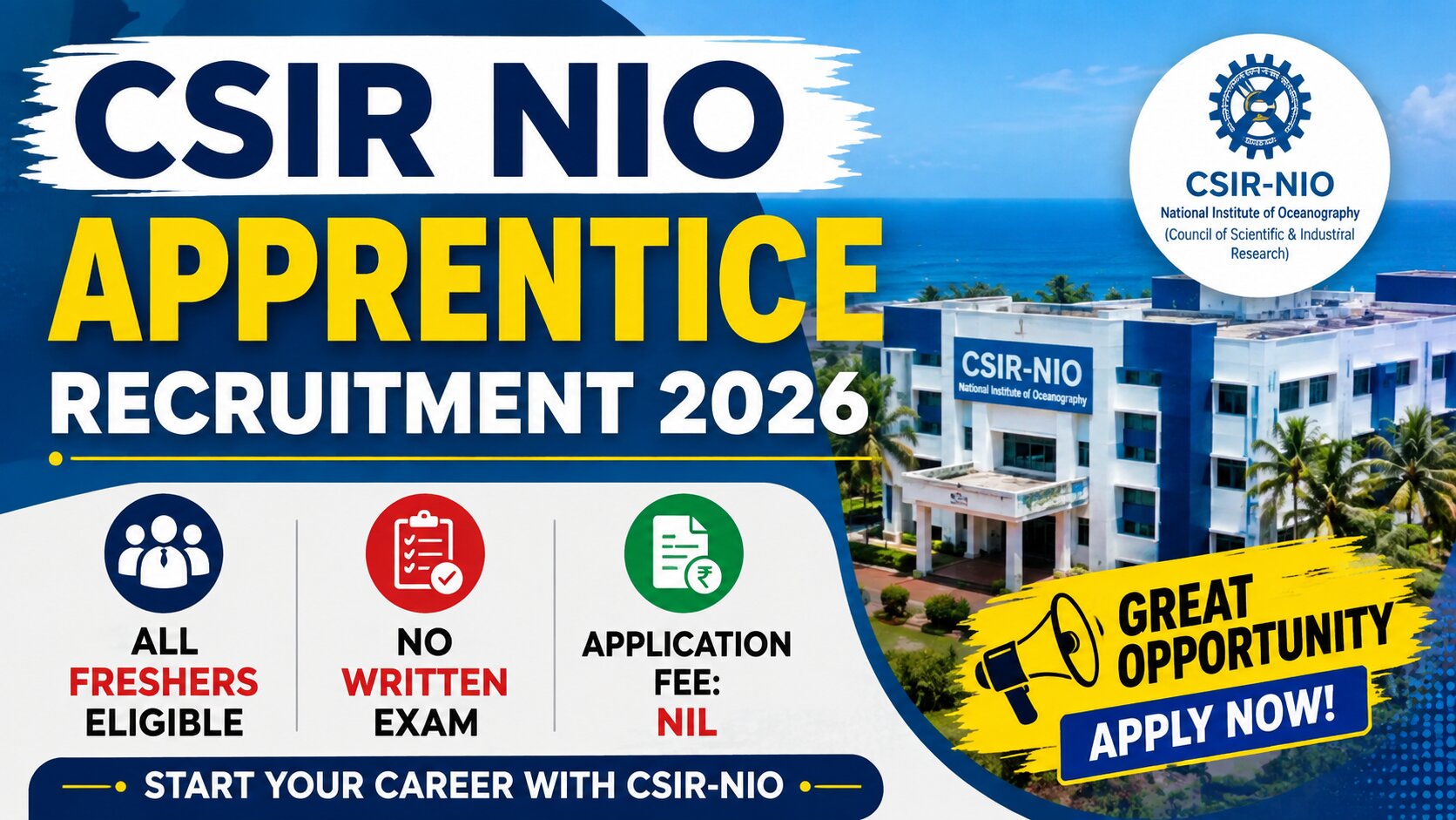 CSIR NIO Apprentice Recruitment 2026