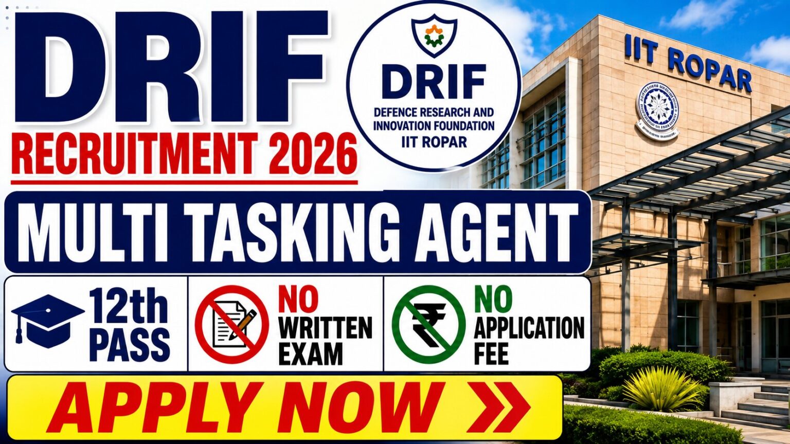 DRIF Multi Tasking Agent Recruitment 2026: Apply Online - ROJGAR TIME