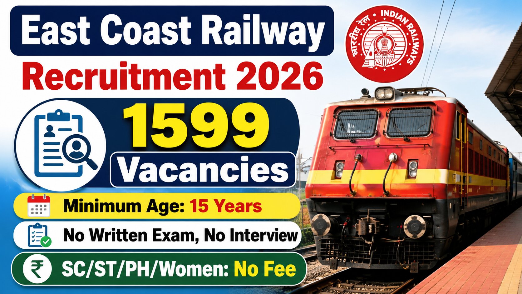 East Coast Railway Apprentice Recruitment 2026