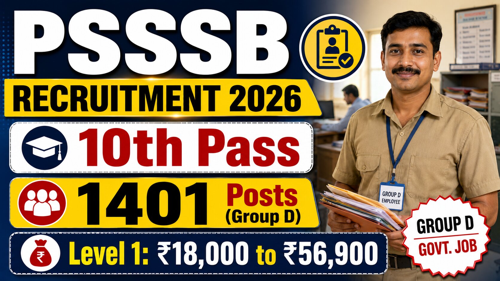 PSSSB Group D Recruitment 2026