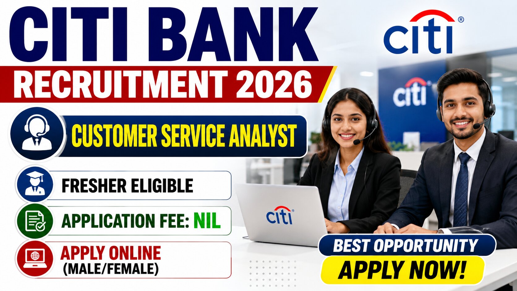 City Bank Customer Service Analyst Recruitment 2026