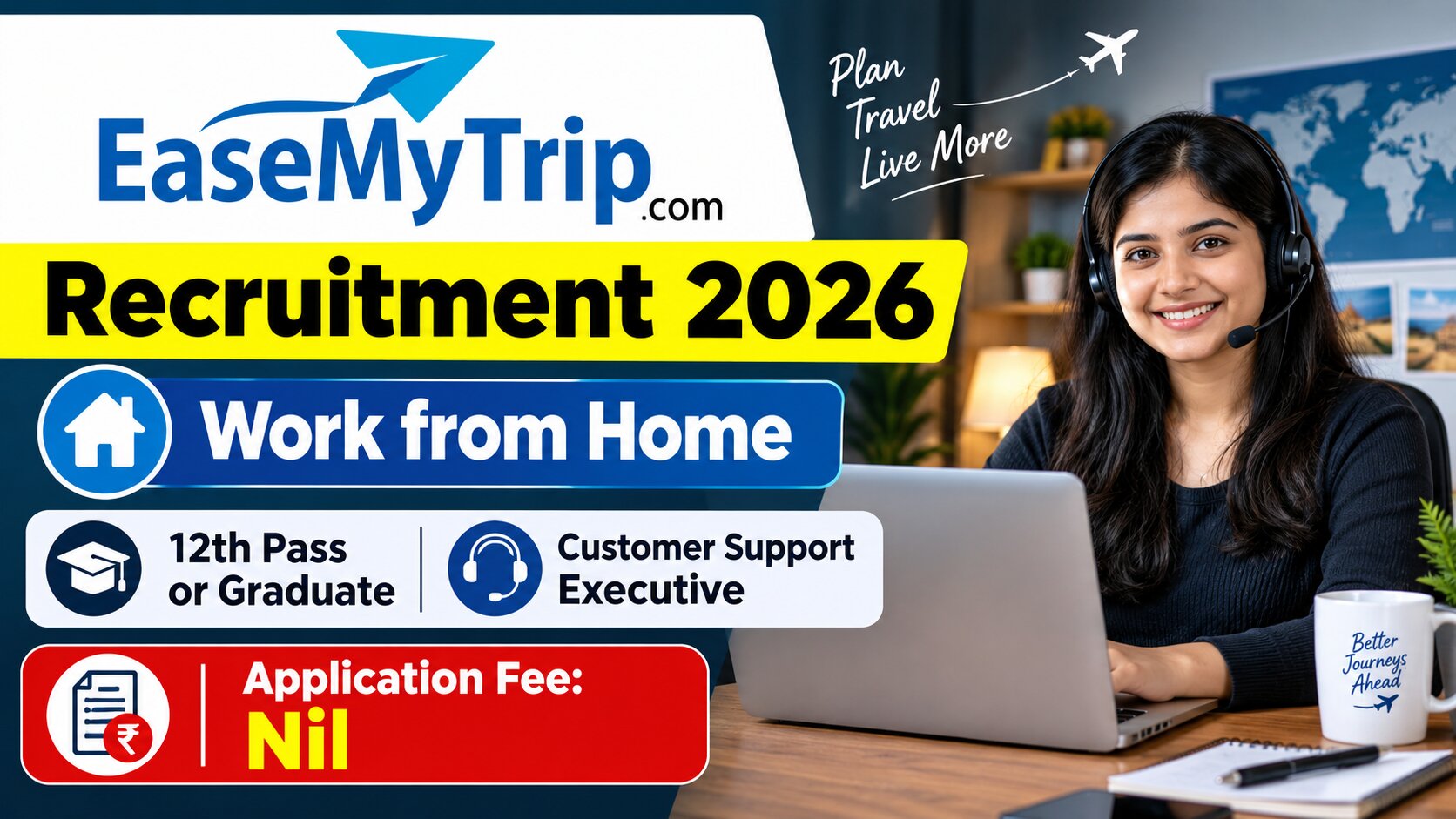 EaseMyTrip Work From Home Recruitment 2026