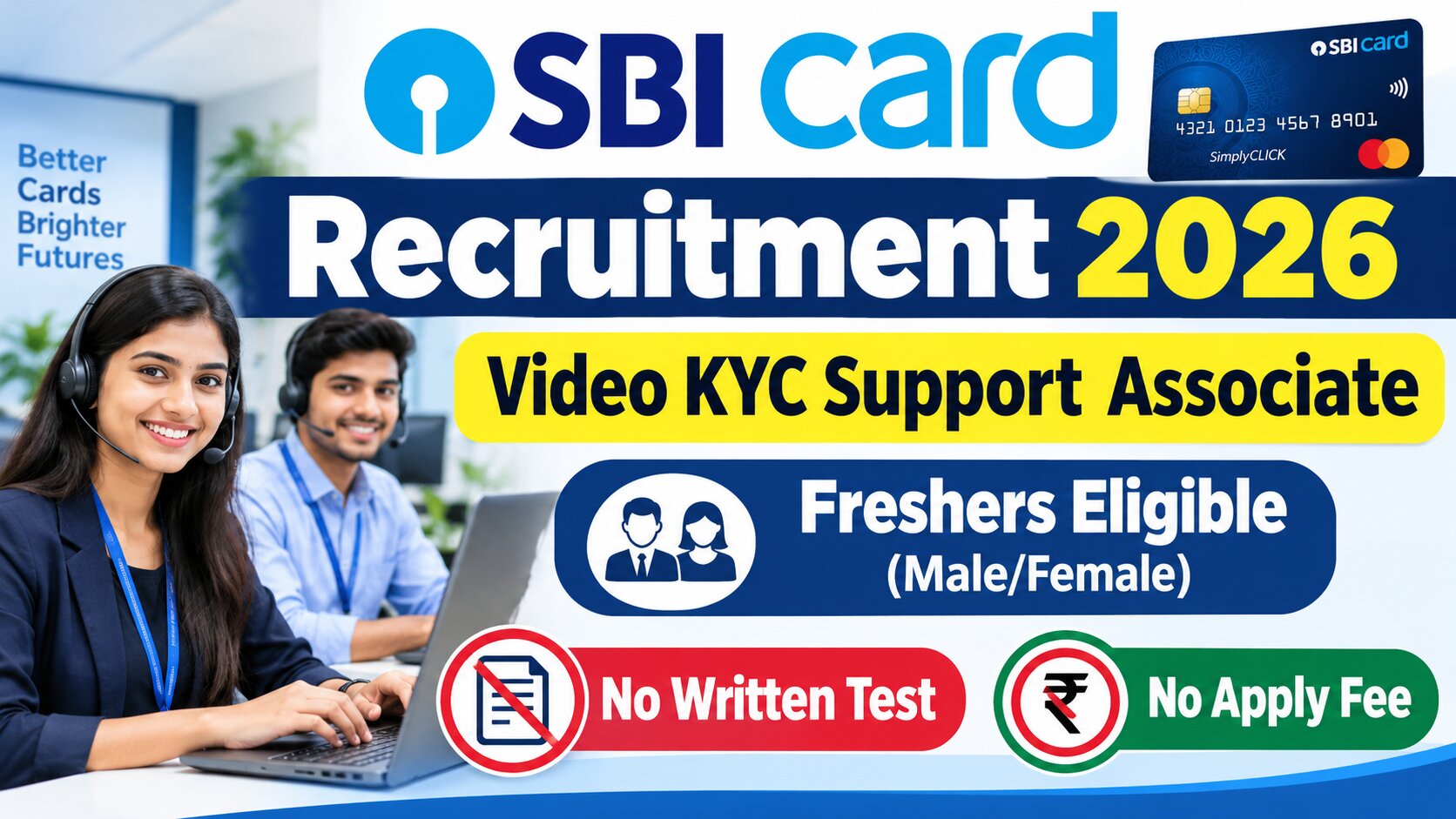 SBI Card Hiring for Video KYC Support Associate 2026