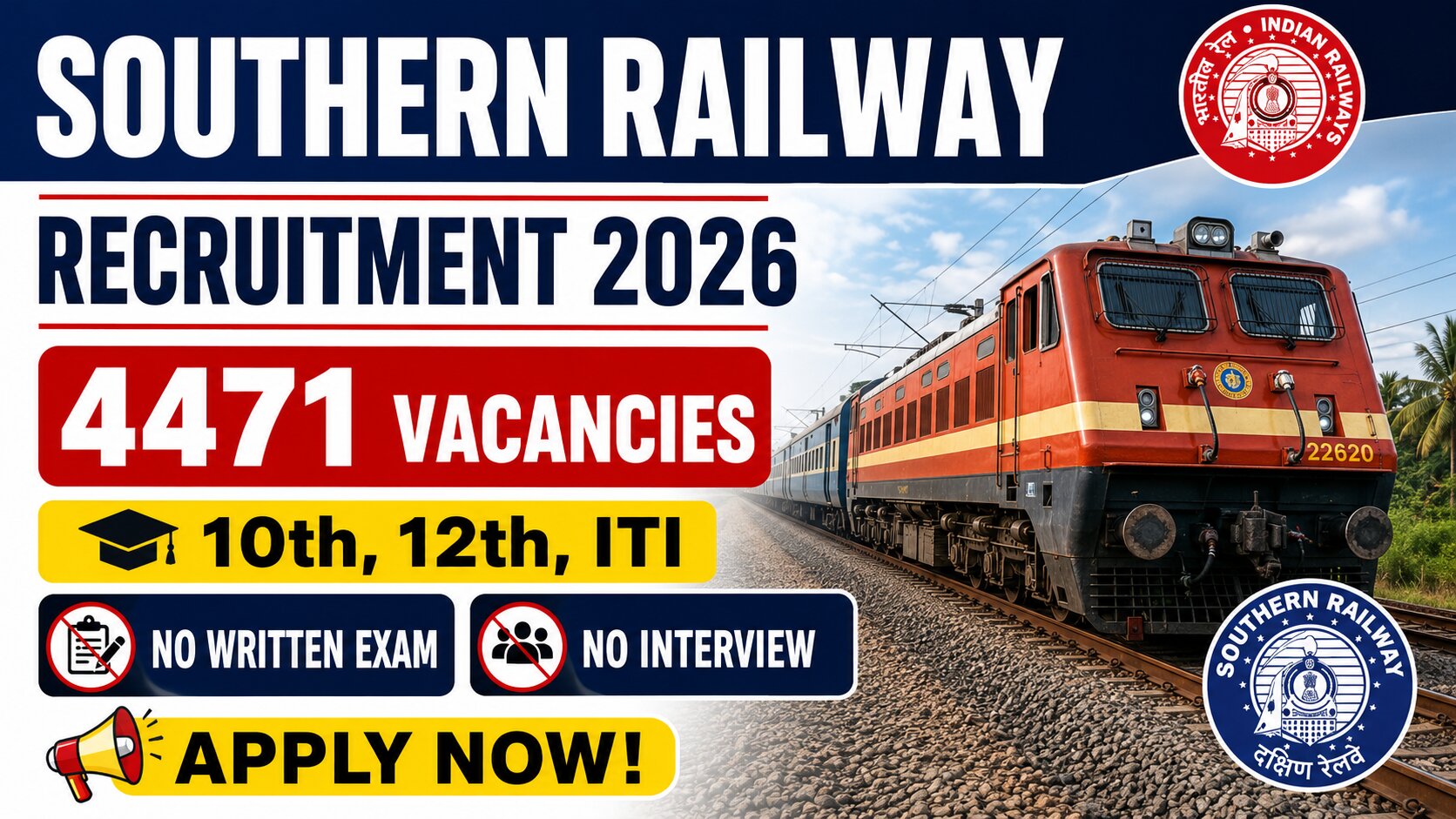 Southern Railway Apprentice Recruitment 2026
