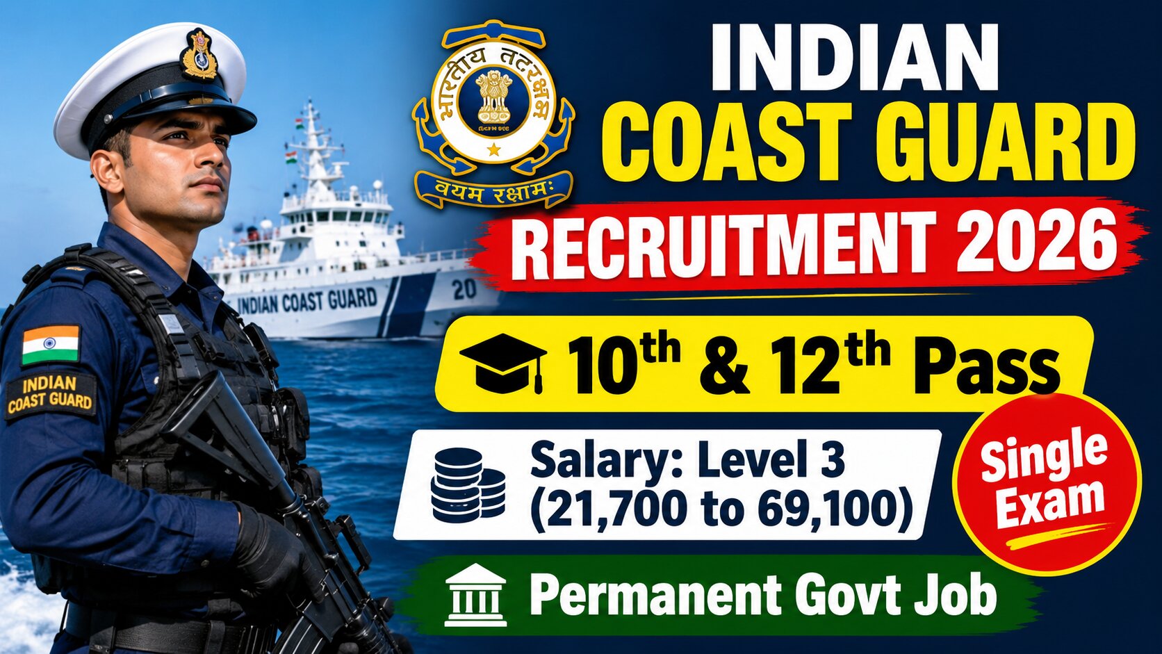 Coast Guard Navik GD, DB & Yantrik Recruitment 2026