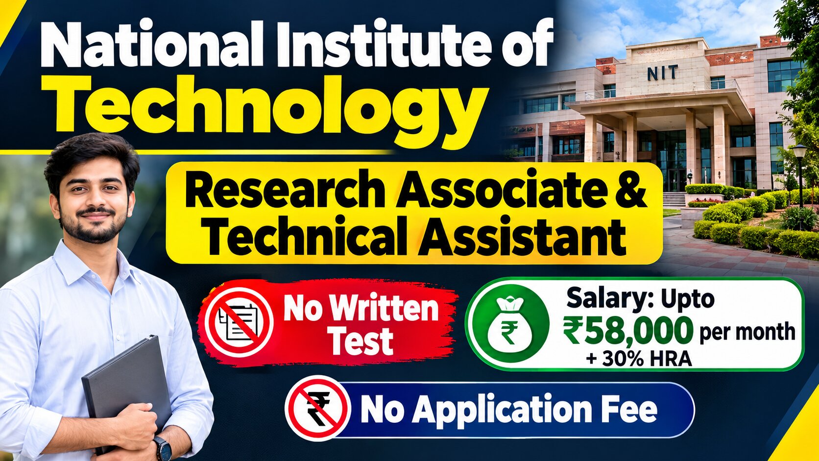 NIT Research Associate and Technical Assistant Recruitment 2026
