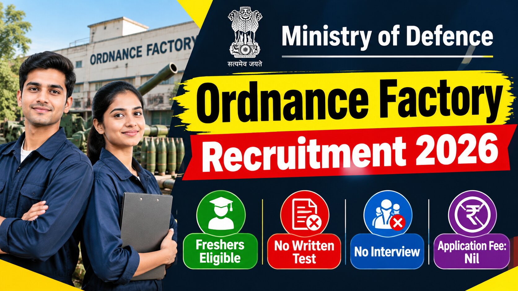 Ordnance Factory (Ministry of Defence) Apprentice Recruitment 2026